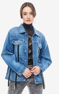 Джинсовая куртка на болтах с дополнительными молниями Diesel
