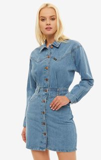 Короткое джинсовое платье на болтах Wrangler