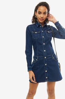 Короткое джинсовое платье с длинными рукавами Pepe Jeans