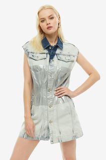 Короткое платье из денима на болтах Diesel