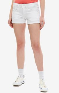 Короткие джинсовые шорты белого цвета Pepe Jeans
