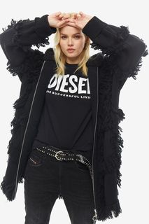 Полушерстяной вязаный кардиган с капюшоном Diesel