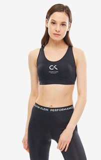 Черный топ с логотипом бренда в спортивном стиле Calvin Klein Performance