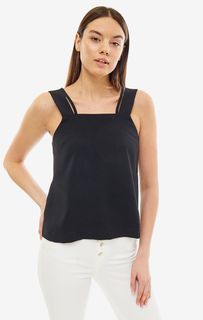 Топ черного цвета с боковым разрезом Armani Exchange