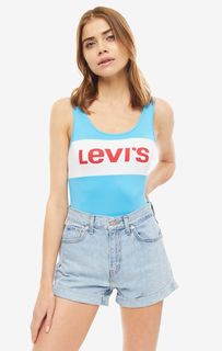 Голубой топ-боди с логотипом бренда Levis®