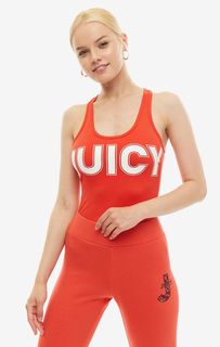 Красный топ с логотипом Juicy Couture