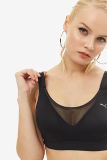 Укороченный черный топ в спортивном стиле Puma
