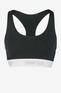 Черный укороченный топ из хлопка Urban Tiger