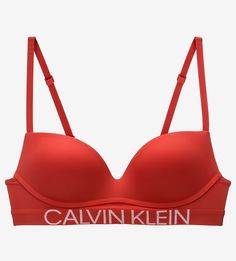 Бюстгальтер красного цвета с эффектом пуш-ап Calvin Klein