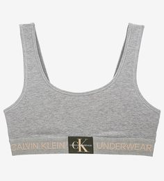 Бюстгальтер из хлопка с логотипом бренда Calvin Klein