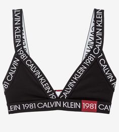 Черный бюстгальтер с широкими бретелями Calvin Klein