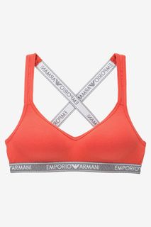 Хлопковый бюстгальтер с контрастными вставками Emporio Armani
