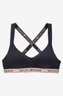 Хлопковый бюстгальтер с контрастными вставками Emporio Armani