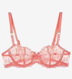 Бюстгальтер кораллового цвета с вышивкой Chantelle