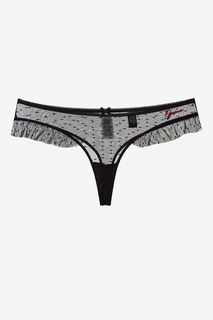 Черные кружевные трусы-стринги Guess
