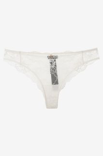 Кружевные трусы-бразилиана белого цвета Emporio Armani