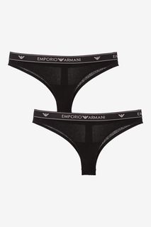 Комплект из двух черных трусов-бразилиана Emporio Armani