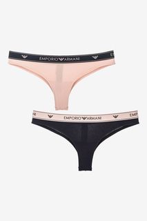Комплект из двух хлопковых трусов-бразилиана Emporio Armani