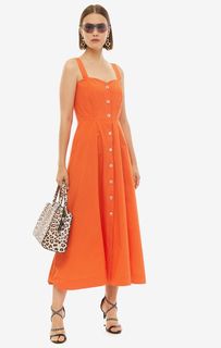 Платье-сарафан оранжевого цвета из хлопка Pinko
