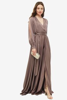 Длинное коричневое платье в вечернем стиле Alisia HIT