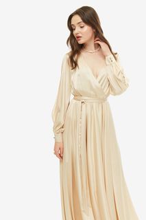 Длинное бежевое платье в вечернем стиле Alisia HIT