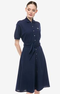 Хлопковое платье с поясом Lacoste