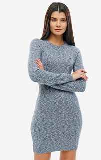Хлопковое платье с длинными рукавами и круглым вырезом Lacoste