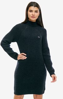 Платье с высоким воротом с содержанием шерсти Lacoste