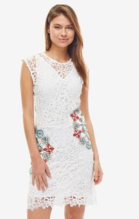 Кружевное платье с яркими нашивками Desigual