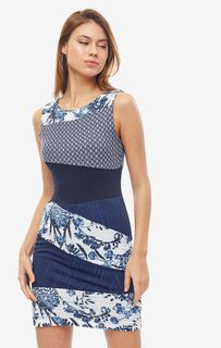 Синее платье с короткими рукавами Desigual