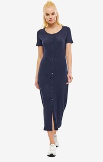 Темно-синее платье в рубчик Lacoste