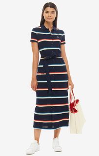 Хлопковое платье с поясом Lacoste