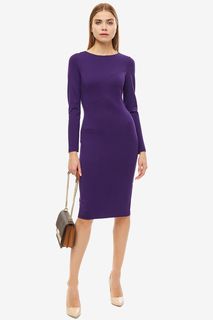 Фиолетовое платье-футляр из вискозы Olga Skazkina