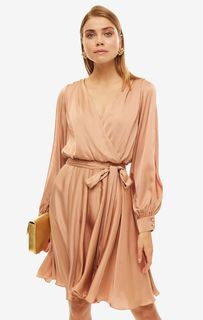 Бежевое платье с длинными рукавами Alisia HIT