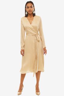 Платье бежевого цвета с длинными рукавами Alisia HIT