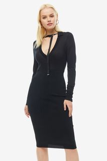 Черное платье с глубоким вырезом Diesel