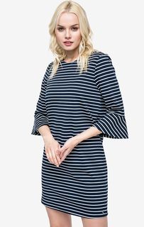 Синее трикотажное платье в полоску Tom Tailor Denim