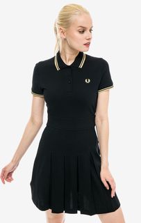 Хлопковое платье с расклешенной юбкой Fred Perry