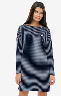 Короткое хлопковое платье в полоску Lacoste