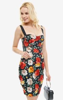 Короткое платье-футляр с цветочным принтом Guess
