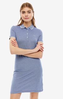 Синее платье с короткими рукавами Lacoste