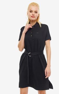 Черное платье с отложным воротничком Lacoste