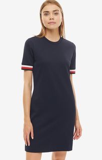 Темно-синее платье с короткими рукавами Tommy Hilfiger