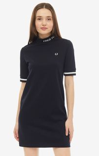 Синее трикотажное платье в спортивном стиле Fred Perry