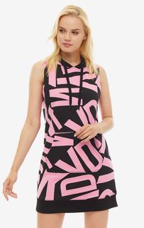 Хлопковое платье в спортивном стиле с капюшоном Dkny