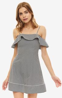 Платье в полоску с открытыми плечами Armani Exchange
