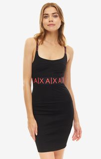Короткое черное платье облегающего кроя Armani Exchange