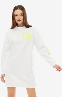Платье-свитшот из хлопка с логотипом бренда Calvin Klein Jeans