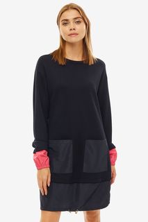 Короткое синее платье-свитшот из вискозы Liu Jo Sport