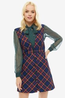 Короткое платье-сарафан в клетку Pepe Jeans